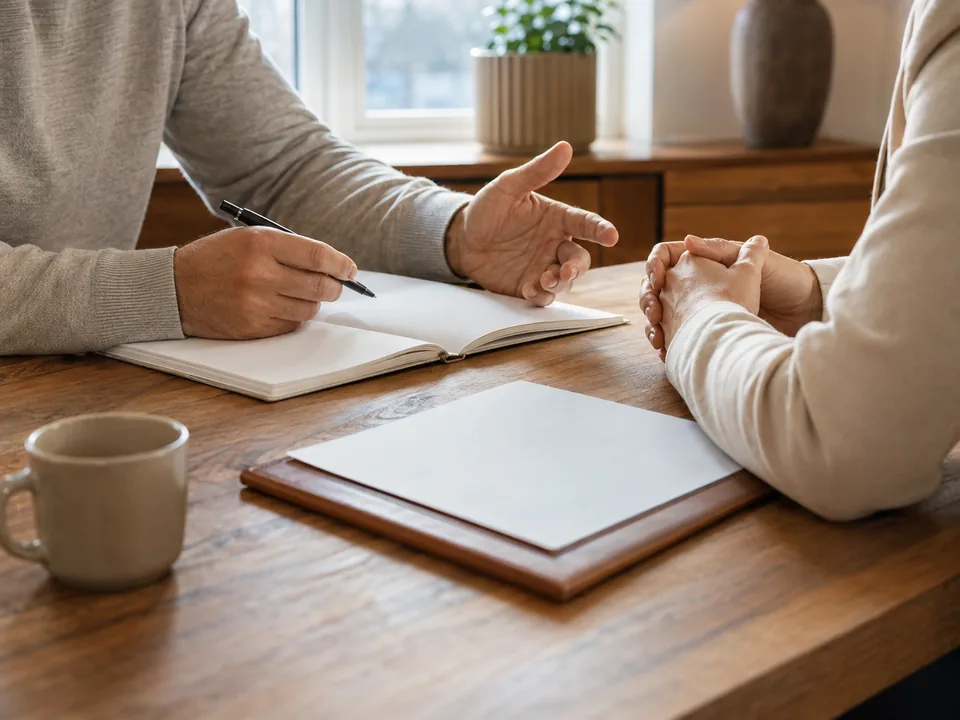 Une rencontre de conseil professionnel autour d’une table de travail